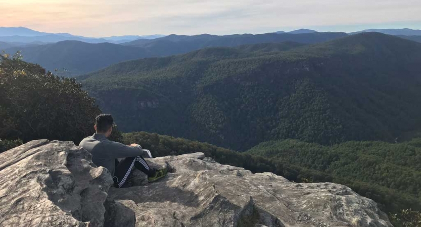 adults unplug on backpacking course in north carolina